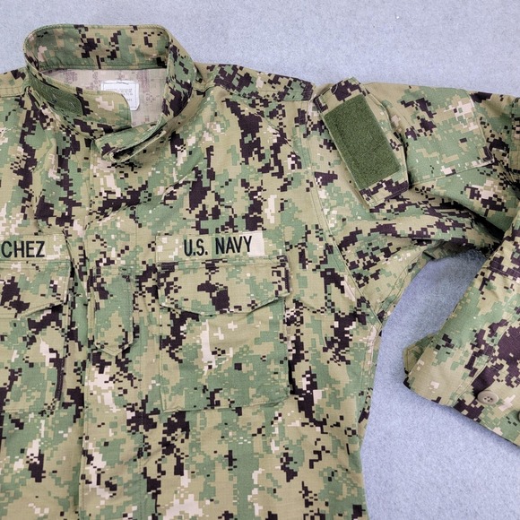 military blouse Jacket Mens Medium Green Navy Working Uniform Type III Camo - Picture 3 of 9